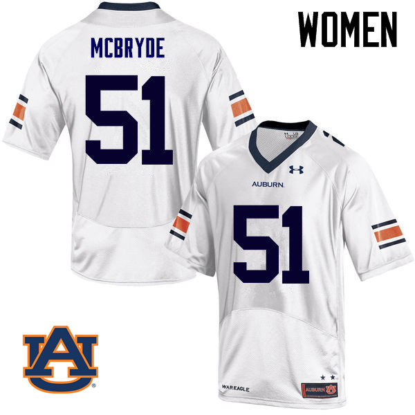Women Auburn Tigers #51 Richard McBryde College Football Jerseys Sale-White